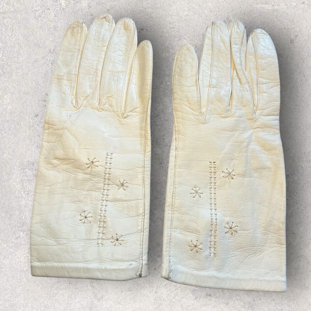 Vintage Crescendoe Italian Leather Gloves For Jordan Marsh Size 10 NEW